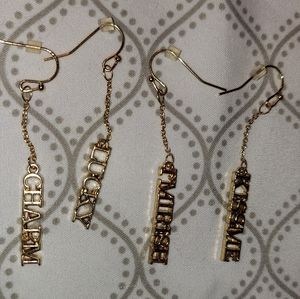 2 St Patricks Day Earrings KissMe ImIrish and Lucky Charm